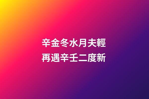 辛金冬水月夫輕 再遇辛壬二度新